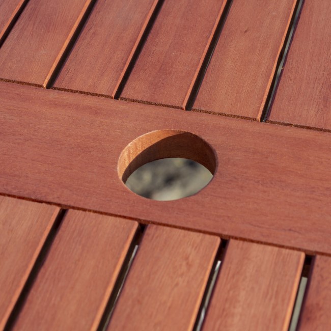 Wooden Garden Table with Parasol Hole - Rowlinson