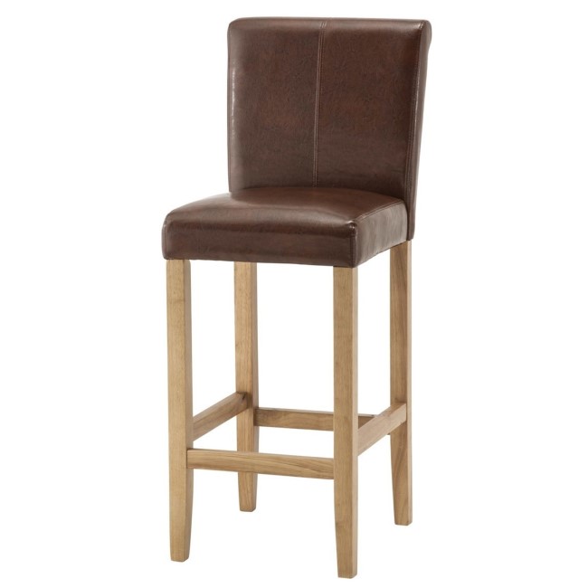Wilton Barstool in Brown Faux Leather