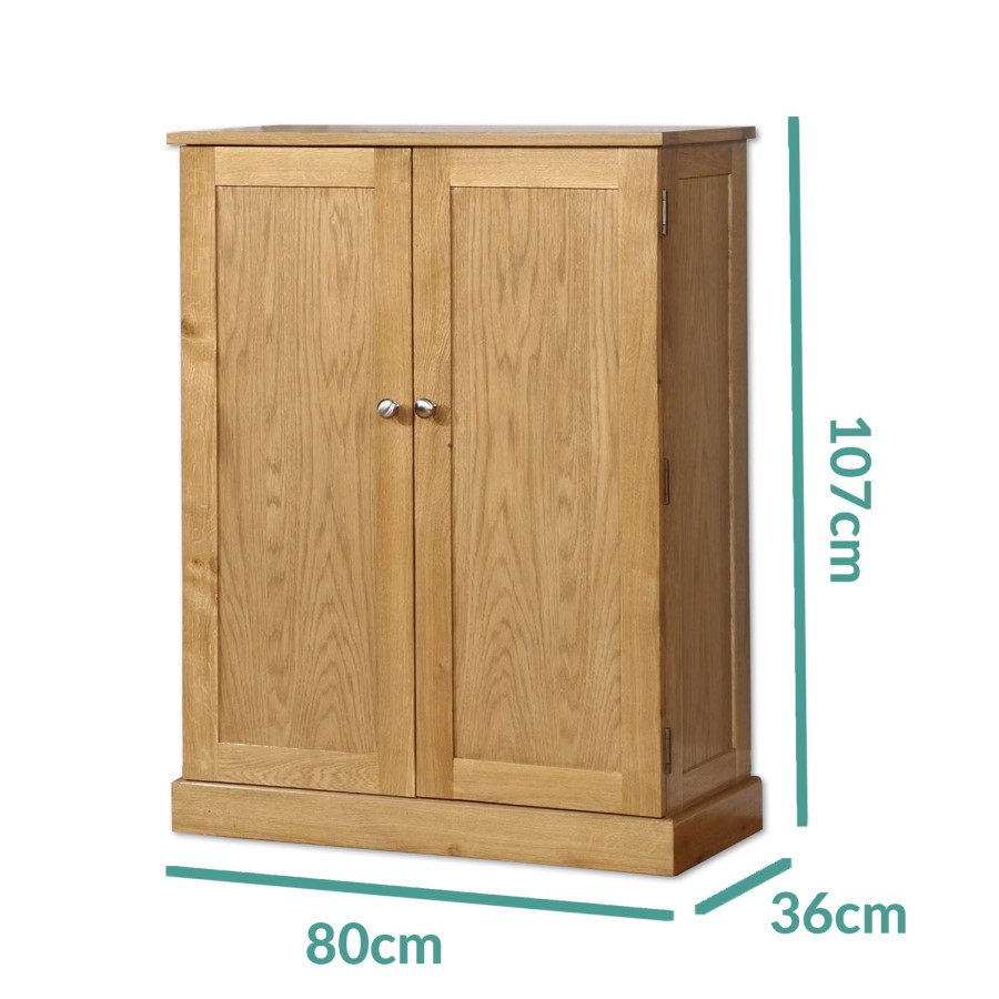 Light Oak Shoe Cabinet in Solid Oak - 15 Pairs - Windsor