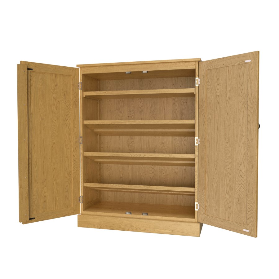 Light Oak Shoe Cabinet in Solid Oak - 15 Pairs - Windsor