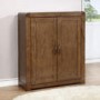 GRADE A1 - Windsor Solid Dark Oak Shoe Storage Cupboard - 20 Pairs