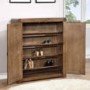 GRADE A1 - Windsor Solid Dark Oak Shoe Storage Cupboard - 20 Pairs