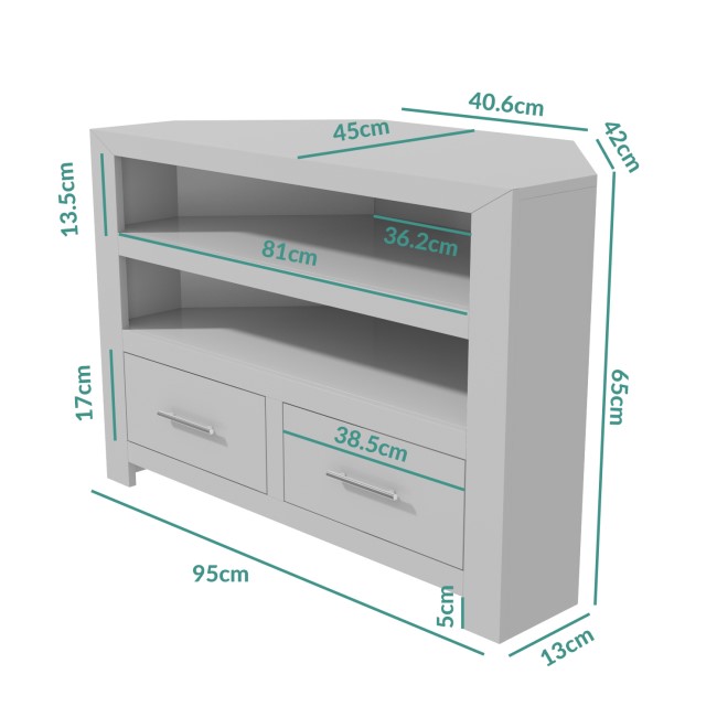 Grey Corner TV Unit - TV up to 36"- Windsor