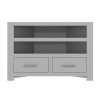 GRADE A2 - Grey Corner TV Unit in Solid Wood - TV up to 36&quot;