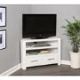 GRADE A2 - Windsor Painted White Solid Wood Corner TV Unit