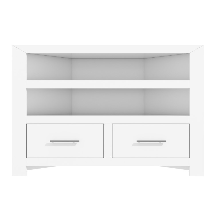 White Corner TV Unit in Solid Wood - TV up to 36" - Windsor