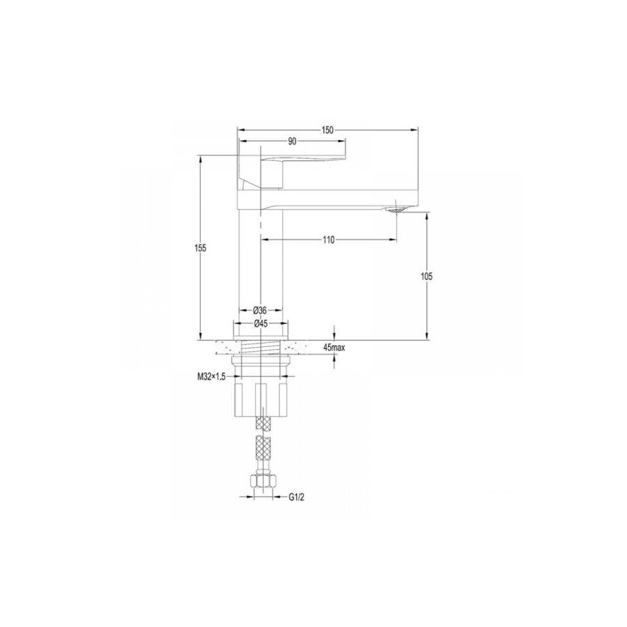 Uve Mono Basin Mixer Tap