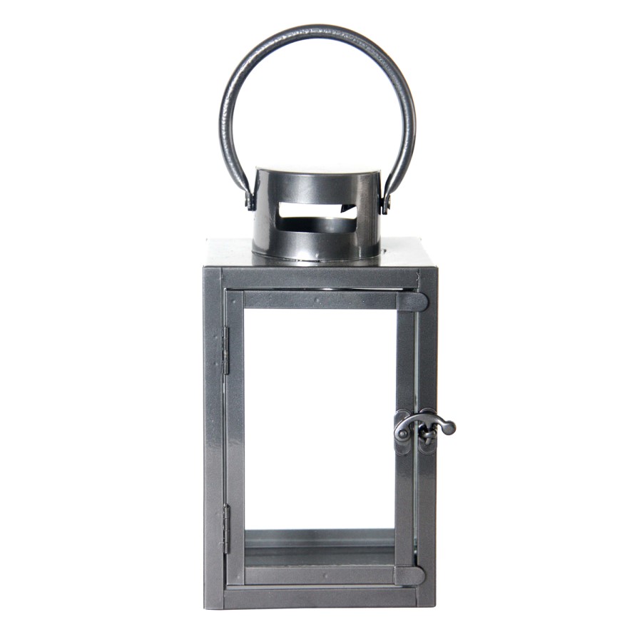 Small Grey Outdoor Metal Lantern - Fallen Fruits