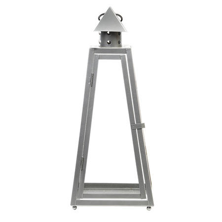 Grey Small Pyramid Metal Lantern - Fallen Fruits
