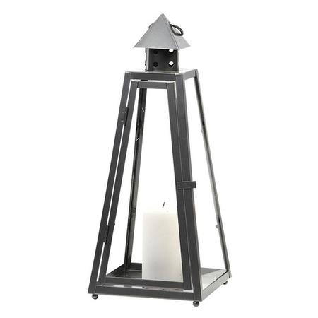 Grey Small Pyramid Metal Lantern - Fallen Fruits