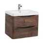 Walnut Wall Hung Bathroom Vanity Unit & Basin - 600mm Wide - Oakland