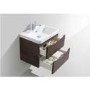 Walnut Wall Hung Bathroom Vanity Unit & Basin - 600mm Wide - Oakland