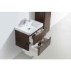 Walnut Wall Hung Bathroom Vanity Unit &amp; Basin - 600mm Wide - Oakland