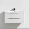 White Wall Hung Bathroom Vanity Unit &amp; Basin - 600mm Wide - Oakland
