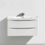 White Wall Hung Bathroom Vanity Unit & Basin - 600mm Wide - Oakland