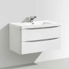 White Wall Hung Bathroom Vanity Unit &amp; Basin - 600mm Wide - Oakland