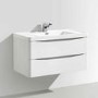 White Wall Hung Bathroom Vanity Unit & Basin - 600mm Wide - Oakland