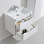 White Wall Hung Bathroom Vanity Unit & Basin - 600mm Wide - Oakland