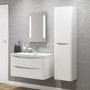 White Wall Hung Bathroom Vanity Unit & Basin - 600mm Wide - Oakland