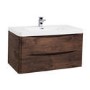 Walnut Wall Hung Bathroom Vanity Unit & Basin - 900mm Wide - Oakland