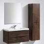 Walnut Wall Hung Bathroom Vanity Unit & Basin - 900mm Wide - Oakland