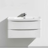 White Wall Hung Bathroom Vanity Unit &amp; Basin - W900 x D480mm - Oakland