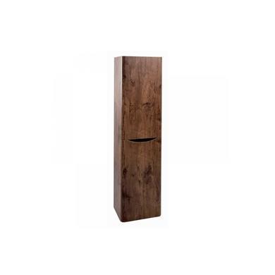 Walnut Wall Hung Tall Bathroom Storage Cabinet - 400mm Wide -Oakland