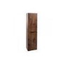 Walnut Wall Hung Tall Bathroom Storage Cabinet - 400mm Wide -Oakland