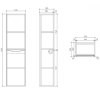 Walnut Wall Hung Tall Bathroom Storage Cabinet - 400mm Wide -Oakland