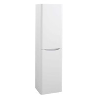 White Wall Hung Tall Bathroom Storage Cabinet - 400mm Wide - Oakland