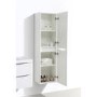 White Wall Hung Tall Bathroom Storage Cabinet - 400mm Wide - Oakland