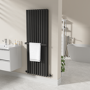 Black Designer Wall-Mounted Towel Holder for Steel & Electric Radiators - 620mm