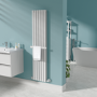 White Designer Wall-Mounted Towel Holder for Steel & Electric Radiators - 420mm