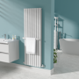 White Designer Wall-Mounted Towel Holder for Steel & Electric Radiators - 520mm