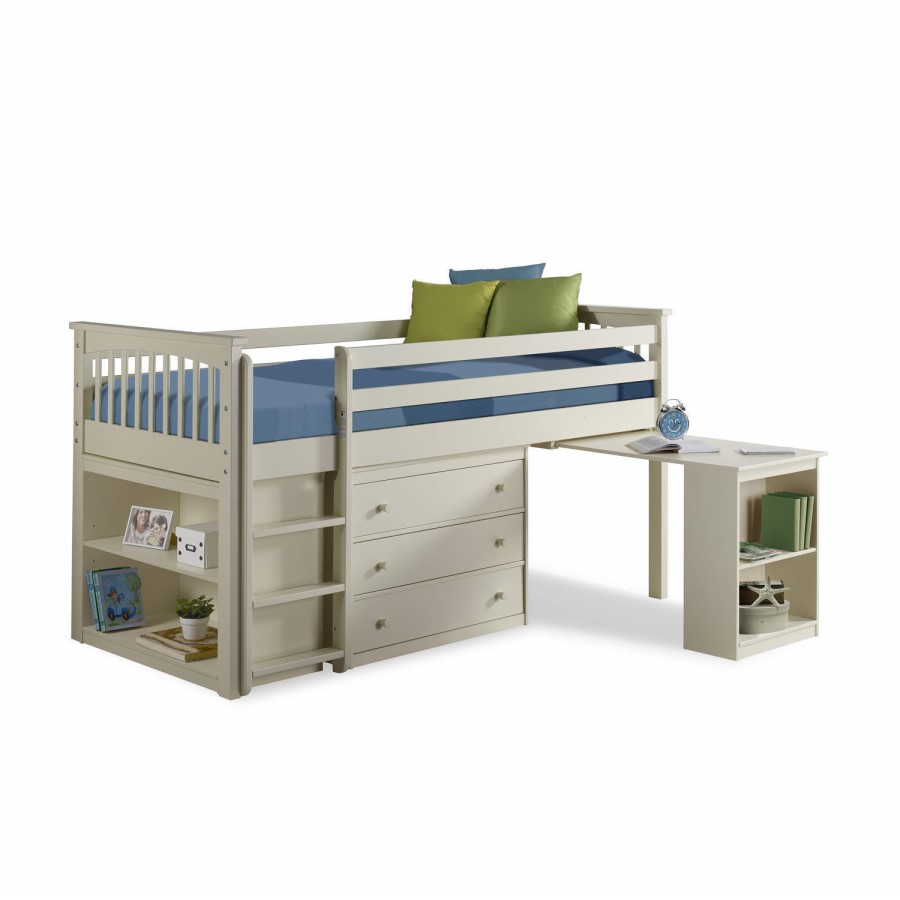 GRADE A3 - Windermere Mid Sleeper in Soft White with Pull Out Desk
