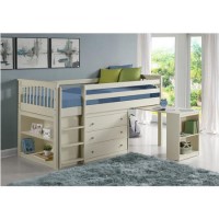 GRADE A3 - Windermere Mid Sleeper in Soft White with Pull Out Desk