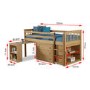 GRADE A1 - Windermere Solid Pine Mid Sleeper with Pull Out Desk