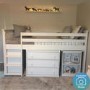 White Mid Sleeper Cabin Bed with Storage and Desk - Windermere