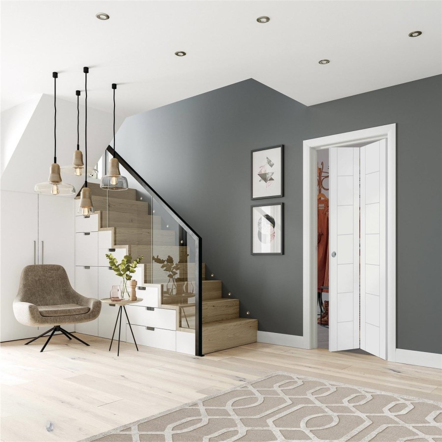 Palermo Internal White Primed Bi-Fold Door - White Primed, 1981 x 762 x 35 mm