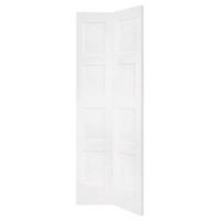 Shaker 4 Panel Bi-Fold Internal White Primed Door - White Primed, 1981 x 686 x 35 mm