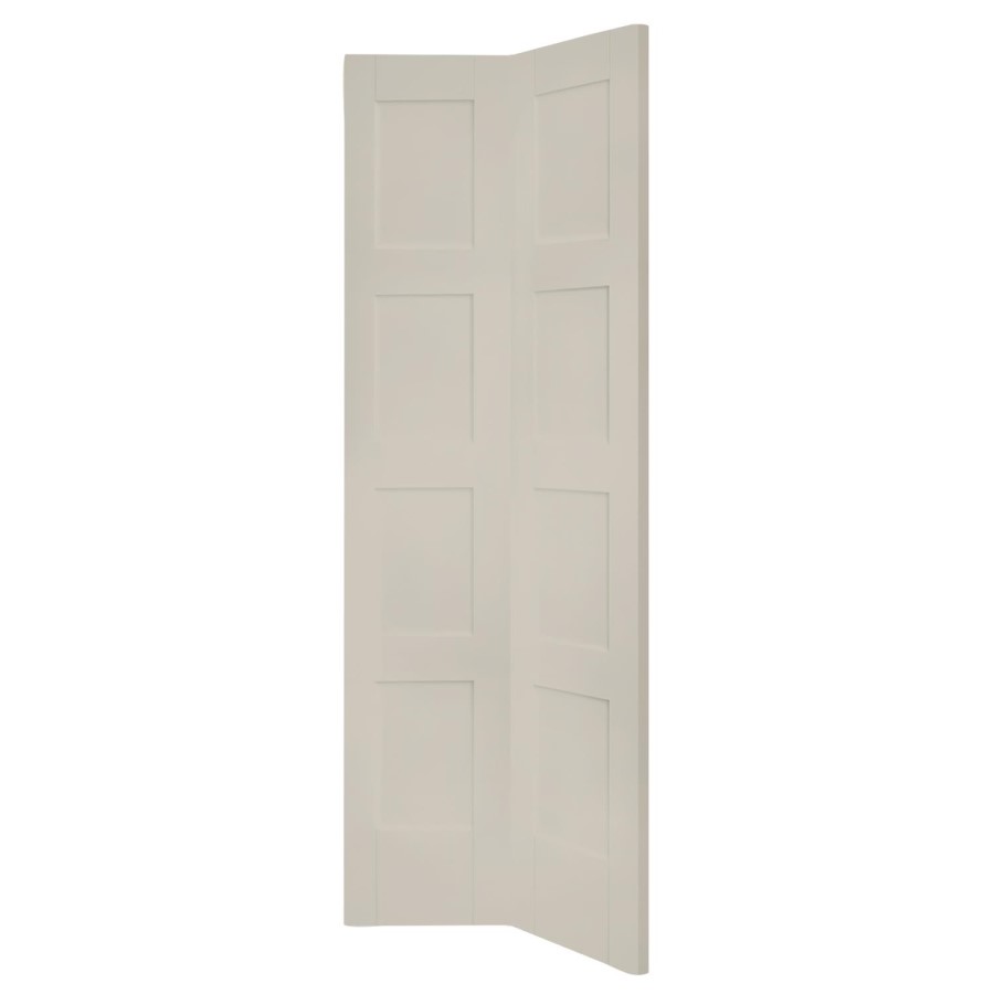 Shaker 4 Panel Bi-Fold Internal White Primed Door - White Primed, 1981 x 686 x 35 mm
