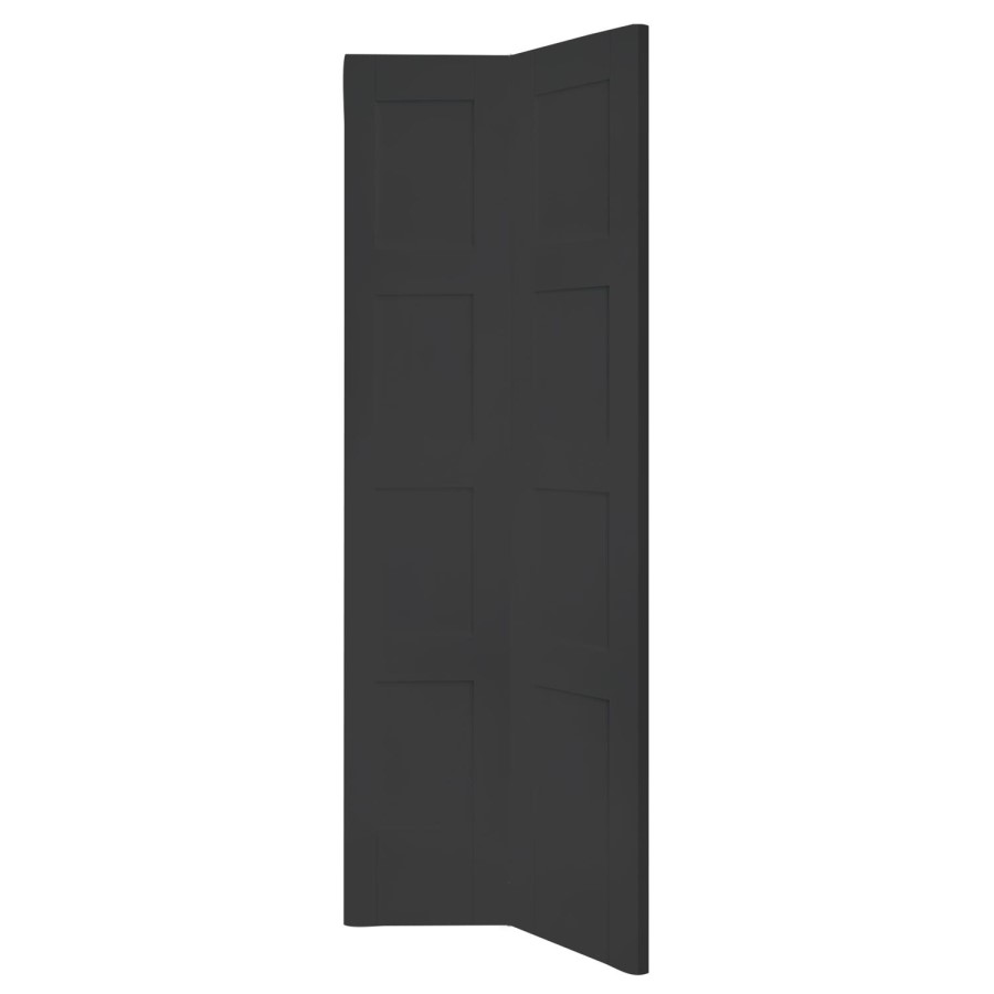 Shaker 4 Panel Bi-Fold Internal White Primed Door - White Primed, 1981 x 686 x 35 mm
