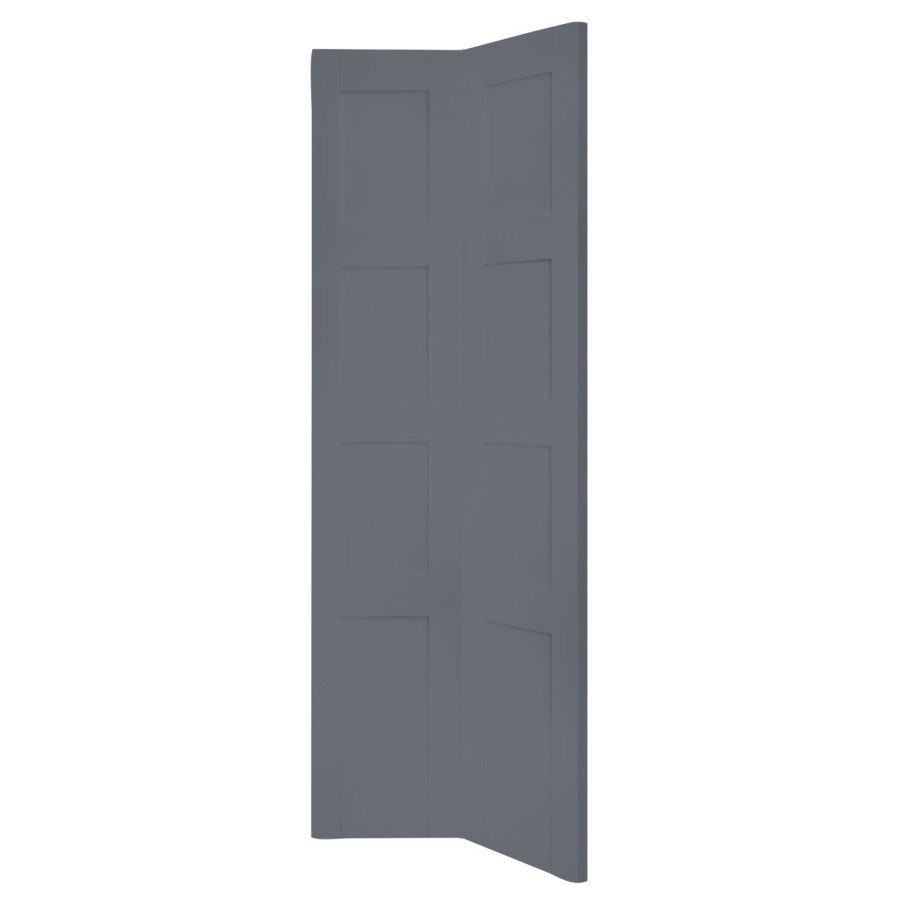 Shaker 4 Panel Bi-Fold Internal White Primed Door - White Primed, 1981 x 762 x 35 mm