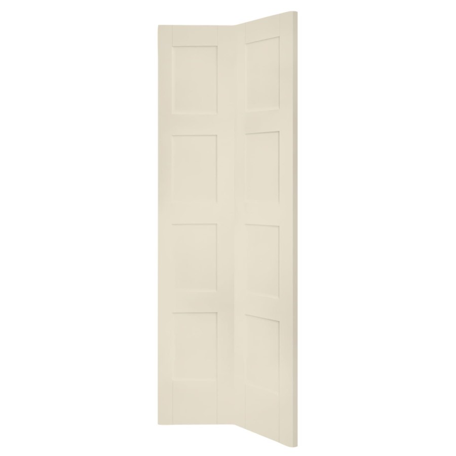 Shaker 4 Panel Bi-Fold Internal White Primed Door - White Primed, 1981 x 762 x 35 mm