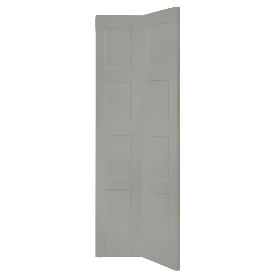 Shaker 4 Panel Bi-Fold Internal White Primed Door - White Primed, 1981 x 762 x 35 mm