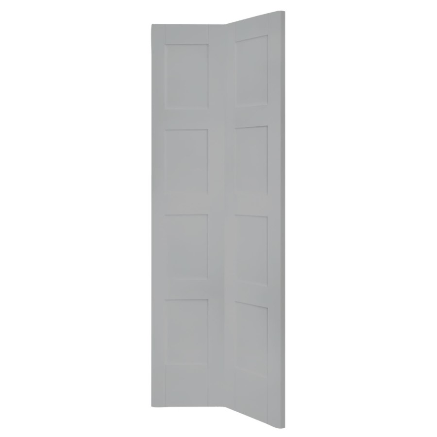 Shaker 4 Panel Bi-Fold Internal White Primed Door - White Primed, 1981 x 762 x 35 mm