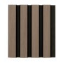 Waterproof Walnut & Black Slatted Wall Panel End Cap Grooved