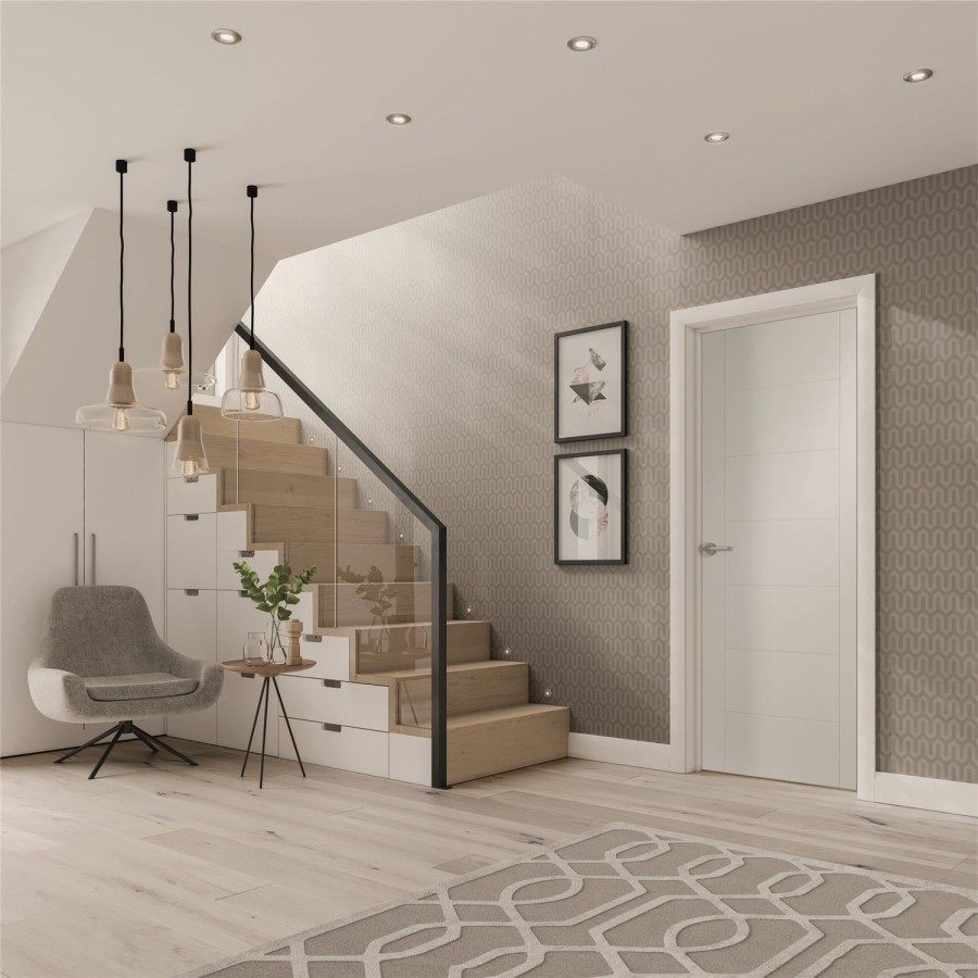 Palermo Internal White Primed Door - 1981 x 686 x 35 mm, White Primed