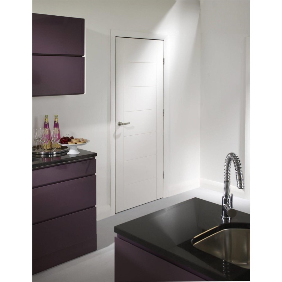 Internal White Primed FD30 Fire Door - 1981 x 762 x 44mm - Palermo - XL Joinery