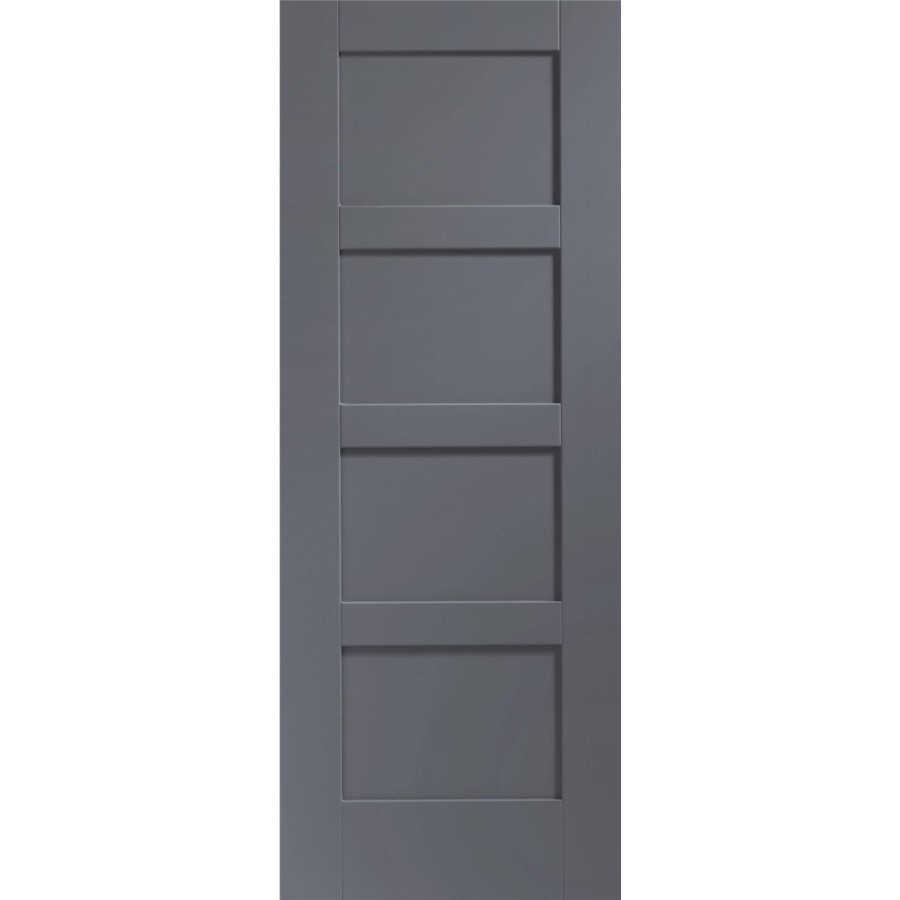 Shaker 4 Panel Internal White Primed Door - White Primed, 1981 x 762 x 35 mm